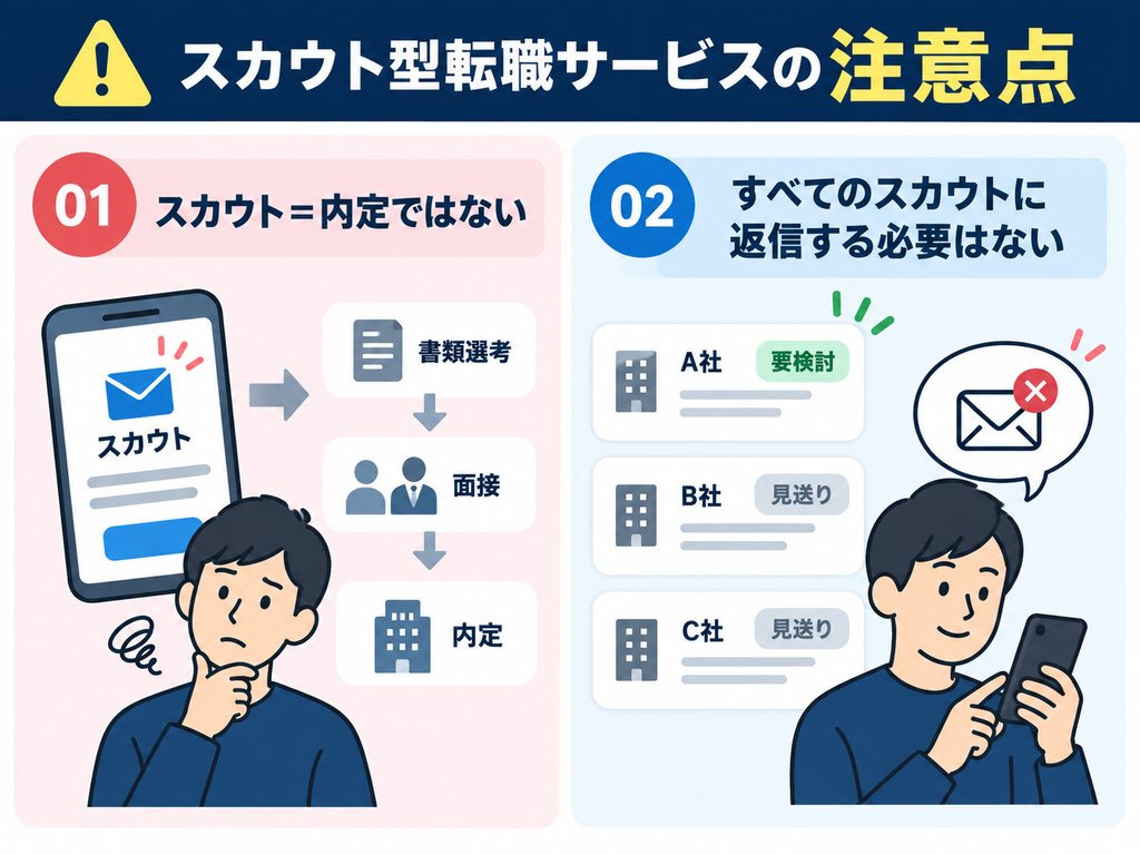 スカウト型転職サービスの注意点
