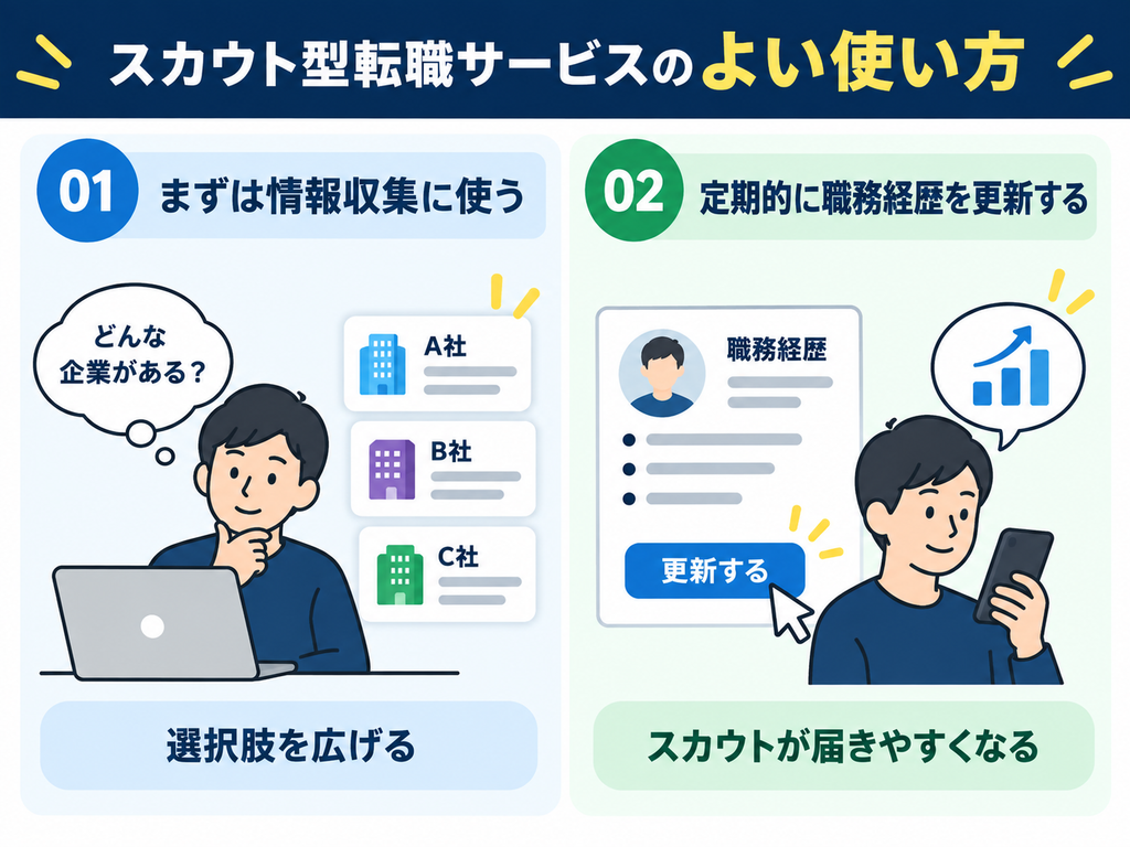 スカウト型転職サービスのよい使い方