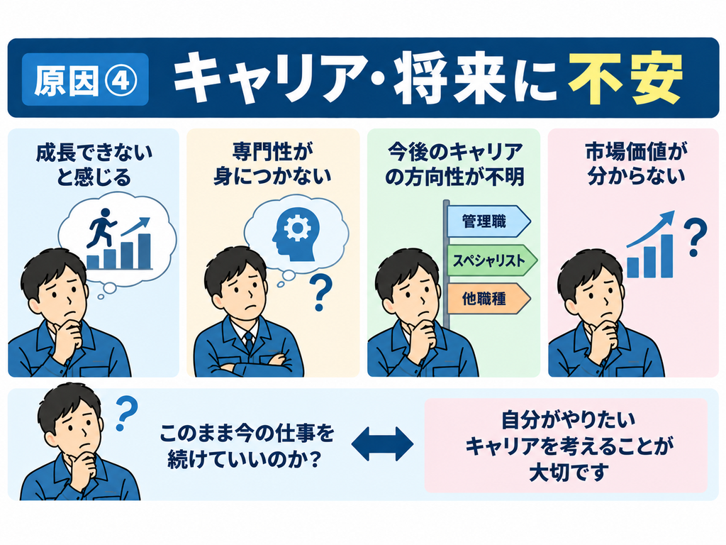 生産技術を辞めたい原因④キャリア、将来に不安