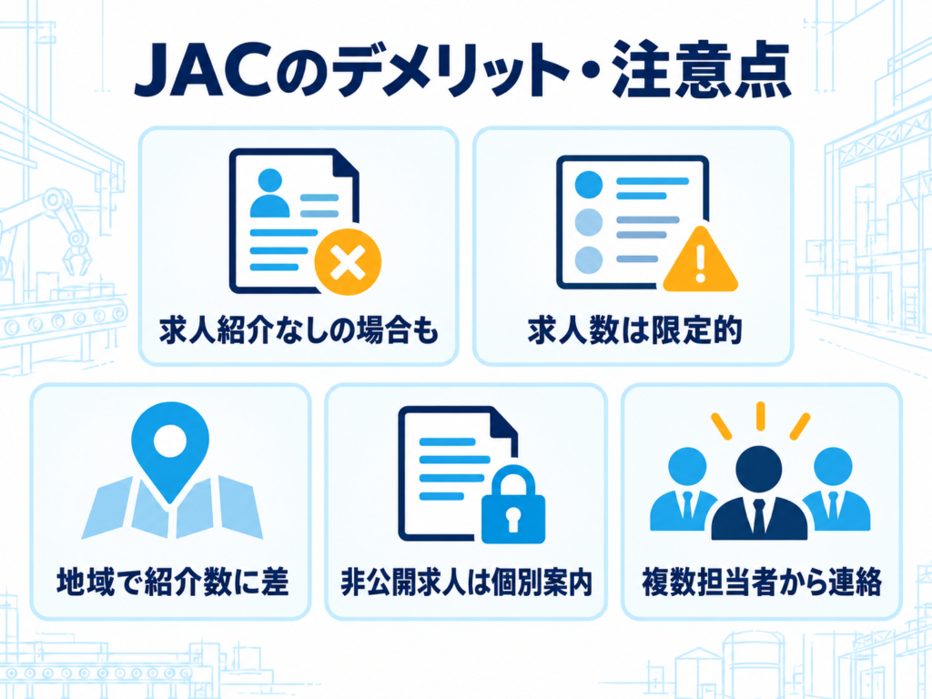JACリクルートメントのデメリット、注意点