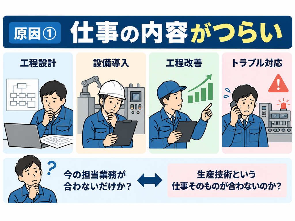 生産技術を辞めたい原因①仕事の内容
